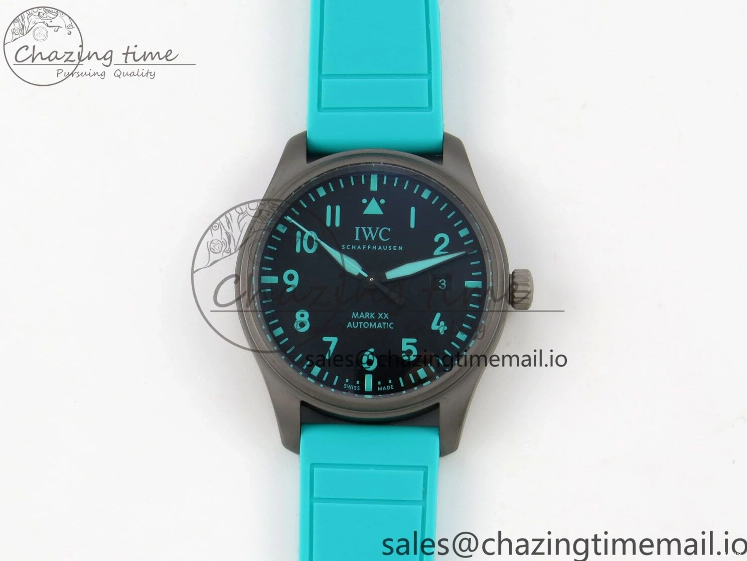 MIROTIME 0102 Pilot Mark XX BLSF 1:1 Best Edition Black Blue Dial on Blue Rubber Strap MIYOTA Sleek 6989